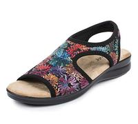 Aerosoft Sandales stretch 05 pour femme, extra légères et élastiques (flores negras, 42)
