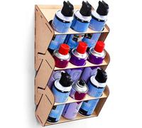 Aerosol Can Holder - Spray Paint Can Holder 41.9x25.4cm, Wooden 3 Tier Storage Rack , Mdf Spray Organizer | Home Workroom Craft Painting Model Building Artist Tool Present