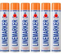Aerosol Solutions Linemarker Spray de Marcaje Naranja 750 ml, pintura de marcaje para suelos, carreteras, aparcamientos, almacenes y campos deportivos, secado rápido (pack de 6)