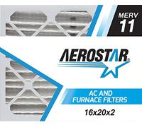 Aerostar Allergen & Pet Dander - Filtro de aire plisado MERV 11, fabricado en los Estados Unidos, tamaño real: 15 1/2"x19 1/2"x1 3/4"), paquete de 6
