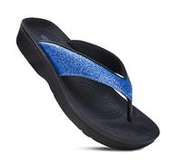 AEROTHOTIC Chanclas Originales Ortopédicas Confort Estilo Tanga Sandalias Con Soporte De Arco Para Caminar Cómodo Mujeres|Azul Cristal|6