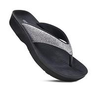 AEROTHOTIC Chanclas Originales Ortopédicas Confort Estilo Tanga Sandalias con Soporte De Arco para Caminar Cómodo Mujeres|Gris Cristal|9