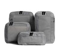 Aerotrunk Cubos de compresión para viajes, organizadores de equipaje con doble cremallera para maletas, lote de 4, gris oscuro