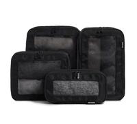 Aerotrunk Cubos de embalaje de compresión para maletas, organizadores de equipaje de compresión con doble cremallera, cubos de equipaje de viaje lavables (paquete de 4, negro)