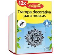 Aeroxon Trampa para Moscas de Ventana - 3x4 Antimoscas Interior con Diseño Decorativo, Pegatinas efectivas y inodora para atrapamoscas interior hasta 6 meses