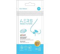 AERS - Filtros de nariz con tecnología de filtración 3M para aliviar alergias, polvo, contaminación, tamaño mediano, paquete de 10 con funda de viaje