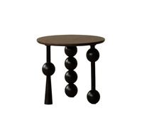 AERTSDFGT Mesa Auxiliar para Sofá Una Pequeña Mesa Redonda Sencilla Junto A Un Sofá De Madera Maciza En Salón Retro