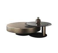 AERTSDFGT Mesa de Centro Juego de Mesa Centro Redonda Acero Inoxidable diseño Minimalista for Sala Estar, hogar y Mesa Auxiliar