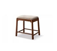 AERTSDFGT Taburete Pequeño Taburete de Piano Madera Maciza, Taburete Maquillaje, Cambio Zapatos Estilo Chino, tocador Nogal Negro, Bolsa Suave Retro(A)