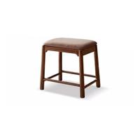 AERTSDFGT Taburete Pequeño Taburete de Piano Madera Maciza, Taburete Maquillaje, Cambio Zapatos Estilo Chino, tocador Nogal Negro, Bolsa Suave Retro(B)