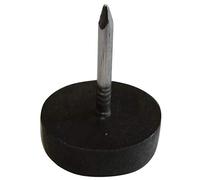 AERZETIX: 100x Patín con Clavo Ø15mm Redondo de plástico (Negro)