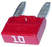 AERZETIX: 10x Fusibles - 10A - 6V 12V 24V 36V - 11.9mm - para coche, camion, vehiculos de carga pesados - color: Rojo - C10289