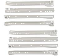 AERZETIX - 2 Juegos de Guías/Correderas con Rodillos 25cm - para 2 Cajones - Carga Máxima 25 kg - Raíl de Guía - en Acero - Color Blanco - Armario Alacena Cómoda Mueble Montaje