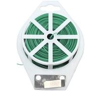 AERZETIX - Alambre metálico de jardín 100m - rollo/carrete de alambre de hierro con protector de plástico - cordón con cortador - enlace de fijación reforzado - brida para cables - C47763