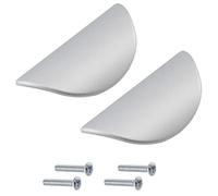 AERZETIX - C41370 - Juego de 2 tiradores para puertas de muebles distancia entre ejes 32mm - armario alacena cajón diseño decoración interior cocina salón montaje - en metal - acabado plata mate