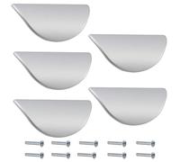 AERZETIX - C41370 - Juego de 5 tiradores para puertas de muebles distancia entre ejes 32mm - armario alacena cajón diseño decoración interior cocina salón montaje - en metal - acabado plata mate