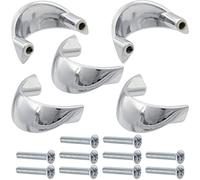 AERZETIX - C41421 - Juego de 5 tiradores para mueble distancia entre ejes 32mm - puerta armario alacena cajón diseño decoración interior cocina salón - en metal - acabado cromo