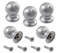 AERZETIX - C41620 - Juego de 5 pomos esféricos/bola para mueble Ø18mm - tirador botón puerta armario alacena cajón decoración interior cocina salón montaje - en metal - acabado cromo