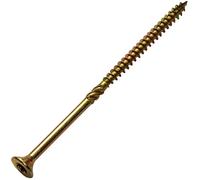 AERZETIX - C44466 - Juego de 100 - Tornillos para madera Ø4x70mm cabeza fresada con huella estrella T20 - acero cincado amarillo - montaje rosca sujeción fijación carpintería contrachapado aglomerado