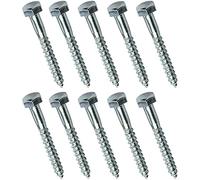 AERZETIX - C44555 - Juego de 10 - Tornillo para madera - Tirafondo - cabeza hexagonal - 6 lados - M5x40mm - acero galvanizado - DIN571 - metal - bricolaje