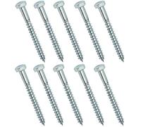 AERZETIX - C44556 - Juego de 10 - Tornillo para madera - Tirafondo - cabeza hexagonal - 6 lados - M5x50mm - acero galvanizado - DIN571 - metal - bricolaje
