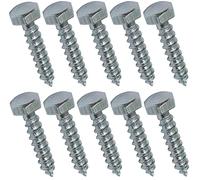 AERZETIX - C44558 - Juego de 10 - Tornillo para madera - Tirafondo - cabeza hexagonal - 6 lados - M6x30mm - acero galvanizado - DIN571 - metal - bricolaje