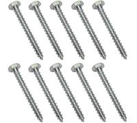 AERZETIX - C44560 - Juego de 10 - Tornillo para madera - Tirafondo - cabeza hexagonal - 6 lados - M6x50mm - acero galvanizado - DIN571 - metal - bricolaje