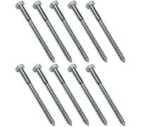 AERZETIX - C44562 - Juego de 10 - Tornillo para madera - Tirafondo - cabeza hexagonal - 6 lados - M6x70mm - acero galvanizado - DIN571 - metal - bricolaje