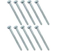 AERZETIX - C44564 - Juego de 10 - Tornillo para madera - Tirafondo - cabeza hexagonal - 6 lados - M6x90mm - acero galvanizado - DIN571 - metal - bricolaje
