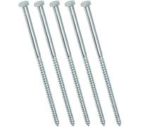 AERZETIX - C44568 - Juego de 5 - Tornillo para madera - Tirafondo - cabeza hexagonal - 6 lados - M6x140mm - acero galvanizado - DIN571 - metal - bricolaje