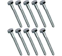 AERZETIX - C44570 - Juego de 10 - Tornillo para madera - Tirafondo - cabeza hexagonal - 6 lados - M7x70mm - acero galvanizado - DIN571 - metal - bricolaje