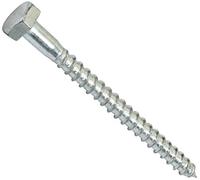 AERZETIX - C44571 - Juego de 50 - Tornillos para madera/tirafondos M7x80mm - con cabeza hexagonal 6 lados - DIN571 - en acero galvanizado - montaje fijación marco de madera contrachapado aglomerado