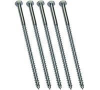 AERZETIX - C44575 - Juego de 5 - Tornillo para madera - Tirafondo - cabeza hexagonal - 6 lados - M7x140mm - acero galvanizado - DIN571 - metal - bricolaje