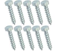 AERZETIX - C44581 - Juego de 10 - Tornillo para madera - Tirafondo - cabeza hexagonal - 6 lados - M8x40mm - acero galvanizado - DIN571 - metal - bricolaje