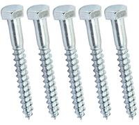 AERZETIX - C44585 - Juego de 5 - Tornillo para madera - Tirafondo - cabeza hexagonal - 6 lados - M8x70mm - acero galvanizado - DIN571 - metal - bricolaje