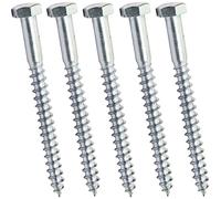 AERZETIX - C44587 - Juego de 5 - Tornillo para madera - Tirafondo - cabeza hexagonal - 6 lados - M8x90mm - acero galvanizado - DIN571 - metal - bricolaje
