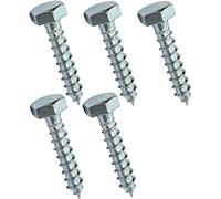 AERZETIX - C44594 - Juego de 5 - Tornillo para madera - Tirafondo - cabeza hexagonal - 6 lados - M10x50mm - acero galvanizado - DIN571 - metal - bricolaje