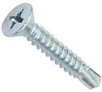 AERZETIX - C44690 - Juego de 100 Tornillos para chapa autoperforantes Ø3.9x25mm con cabeza fresada - DIN 7504 P - con huella PH/cruciforme - en acero galvanizado - chapa marco metálico - color plata