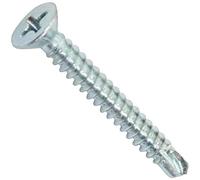 AERZETIX - C44691 - Juego de 100 Tornillos para chapa autoperforantes Ø3.9x32mm con cabeza fresada - DIN 7504 P - con huella PH/cruciforme - en acero galvanizado - chapa marco metálico - color plata