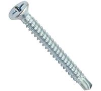 AERZETIX - C44692 - Juego de 100 Tornillos para chapa autoperforantes Ø3.9x38mm con cabeza fresada - DIN 7504 P - con huella PH/cruciforme - en acero galvanizado - chapa marco metálico - color plata