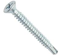 AERZETIX - C44697 - Juego de 100 Tornillos para chapa autoperforantes Ø4.2x38mm con cabeza fresada - DIN 7504 P - con huella PH/cruciforme - en acero galvanizado - chapa marco metálico - color plata