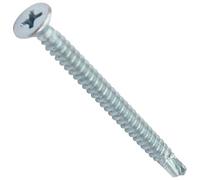AERZETIX - C44699 - Juego de 100 Tornillos para chapa autoperforantes Ø4.2x50mm con cabeza fresada - DIN 7504 P - con huella PH/cruciforme - en acero galvanizado - chapa marco metálico - color plata