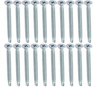 AERZETIX - C44699 - Juego de 20 Tornillos para chapa autoperforantes Ø4.2x50mm con cabeza fresada - DIN 7504 P - con huella PH/cruciforme - en acero galvanizado - chapa marco metálico - color plata