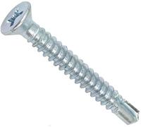 AERZETIX - C44705 - Juego de 100 Tornillos para chapa autoperforantes Ø4.8x38mm con cabeza fresada - DIN 7504 P - con huella PH/cruciforme - en acero galvanizado - chapa marco metálico - color plata