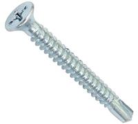 AERZETIX - C44706 - Juego de 100 Tornillos para chapa autoperforantes Ø4.8x45mm con cabeza fresada - DIN 7504 P - con huella PH/cruciforme - en acero galvanizado - chapa marco metálico - color plata