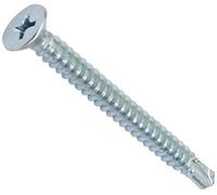 AERZETIX - C44707 - Juego de 100 Tornillos para chapa autoperforantes Ø4.8x50mm con cabeza fresada - DIN 7504 P - con huella PH/cruciforme - en acero galvanizado - chapa marco metálico - color plata