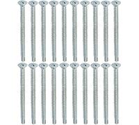 AERZETIX - C44709 - Juego de 20 Tornillos para chapa autoperforantes Ø4.8x70mm con cabeza fresada - DIN 7504 P - con huella PH/cruciforme - en acero galvanizado - chapa marco metálico - color plata