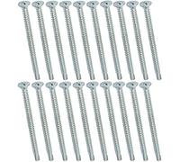 AERZETIX - C44710 - Juego de 20 Tornillos para chapa autoperforantes Ø4.8x80mm con cabeza fresada - DIN 7504 P - con huella PH/cruciforme - en acero galvanizado - chapa marco metálico - color plata