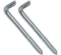 AERZETIX - C44751 - Juego de 2 - Tornillo roscado para madera - gancho en forma de L - escarpia para atornillar - Ø8x100mm - acero galvanizado - metal - bricolaje - renovación