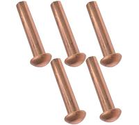 AERZETIX - C48034 - Juego de 5 remaches de cobre Ø4x20mm con cabeza semiredonda - remache abovedado - remache macizo/remache a presión - DIN 660
